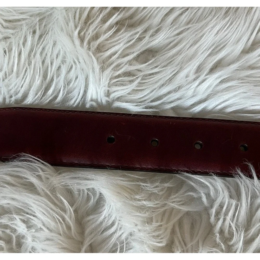 Men's Brighton Brown Leather Golf Belt Silver Plated Buckle Size 34 New With Tag